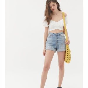 BDG High Waisted Mom Short Light Wash